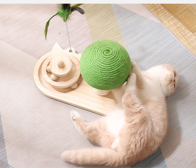 Arbre à Griffer pour Chat avec Boules en Sisal – Poste de Grattage Double‑Boules