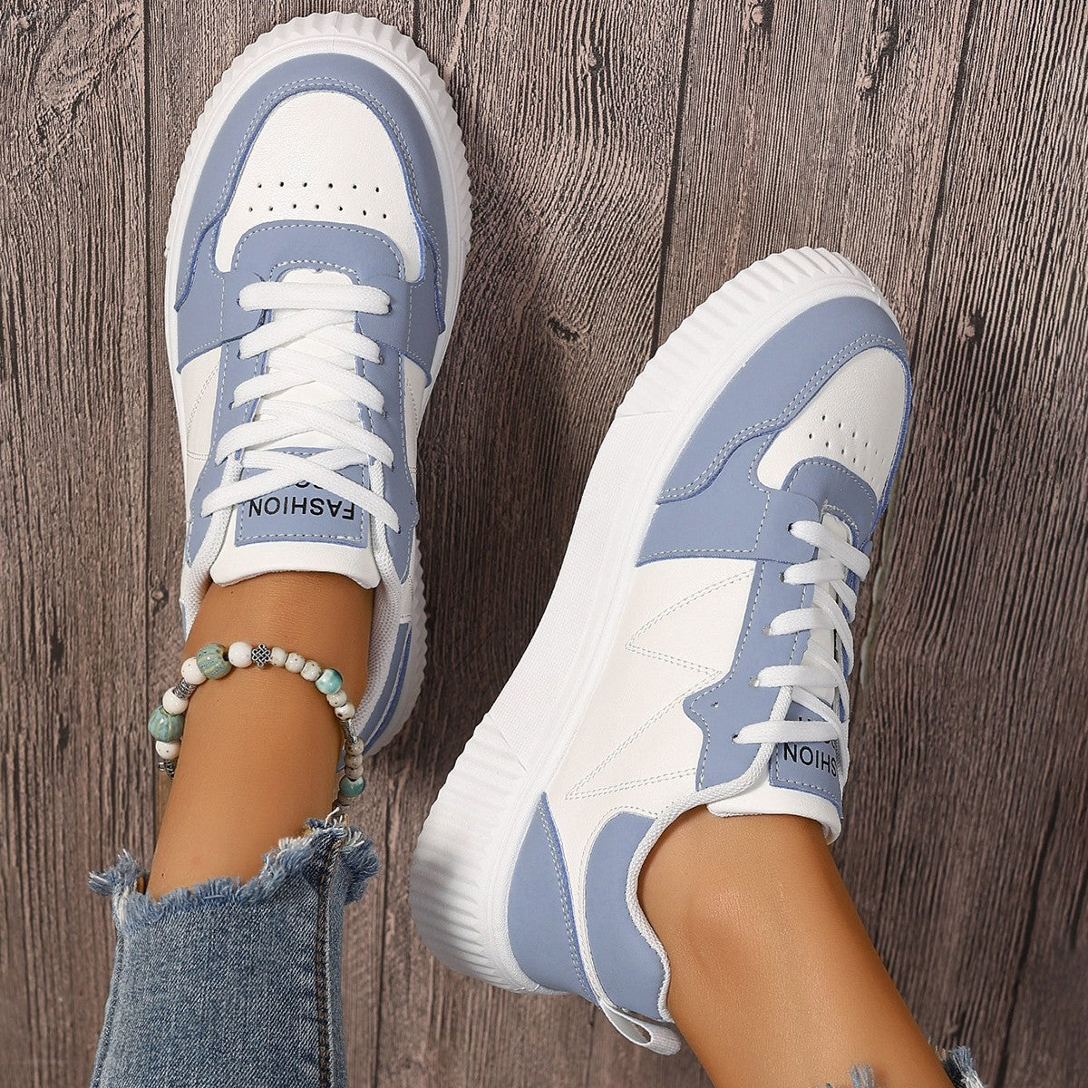 Sneakers skate légères à semelle épaisse – style étudiant sport-casual