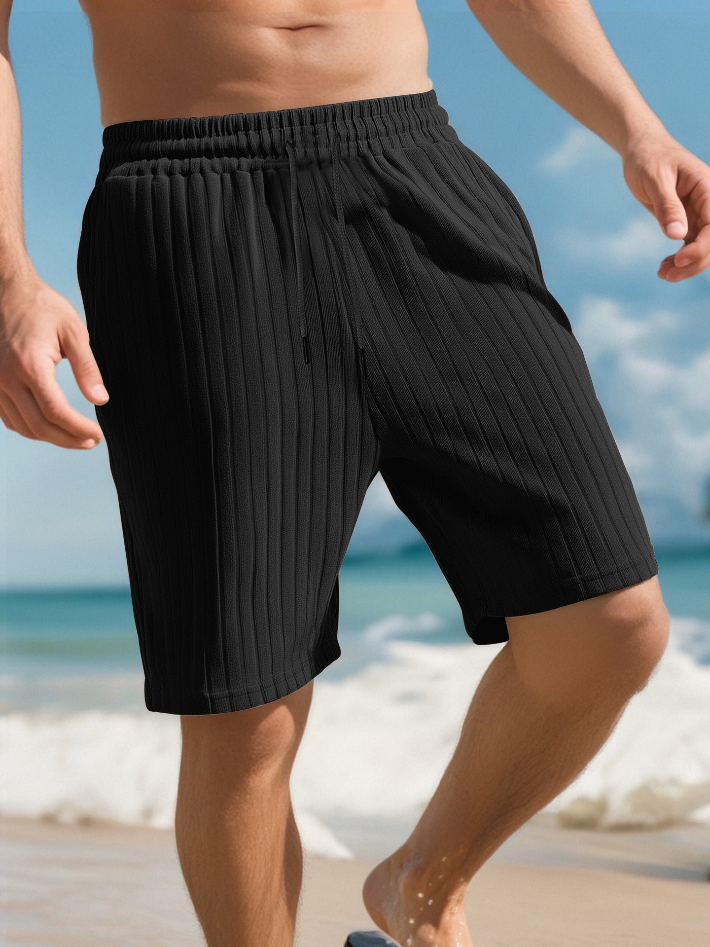 Short Homme Multi-Poches – Style Sport et Plage à Rayures