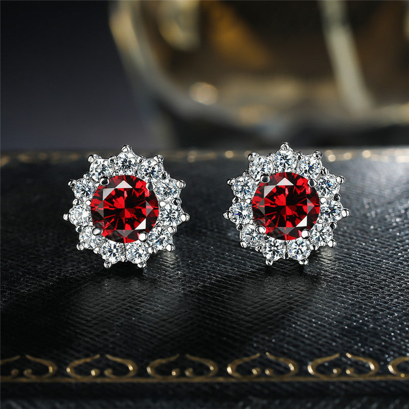 Boucles d’oreilles flocon zircons – stud élégant