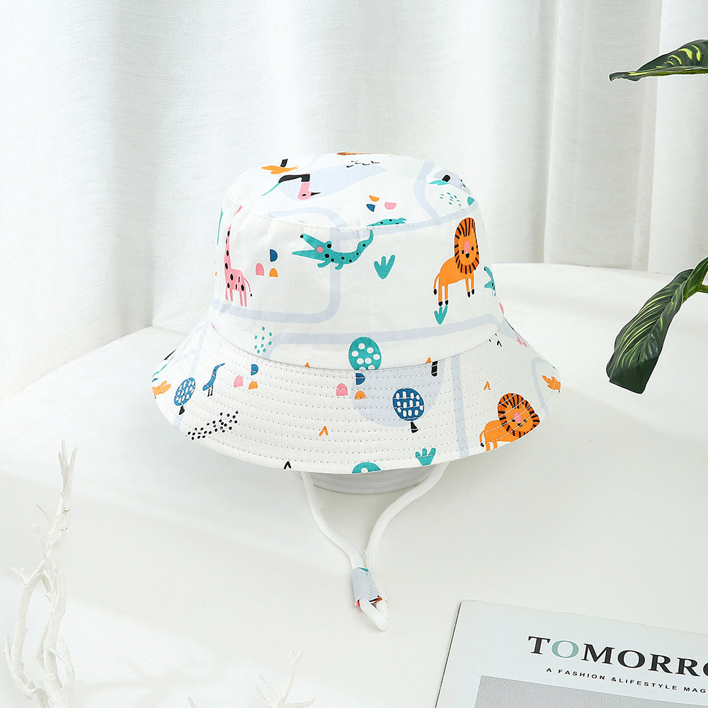 Chapeau de Soleil Enfant à Motif Dinosaure – Large Bord, Protection Solaire