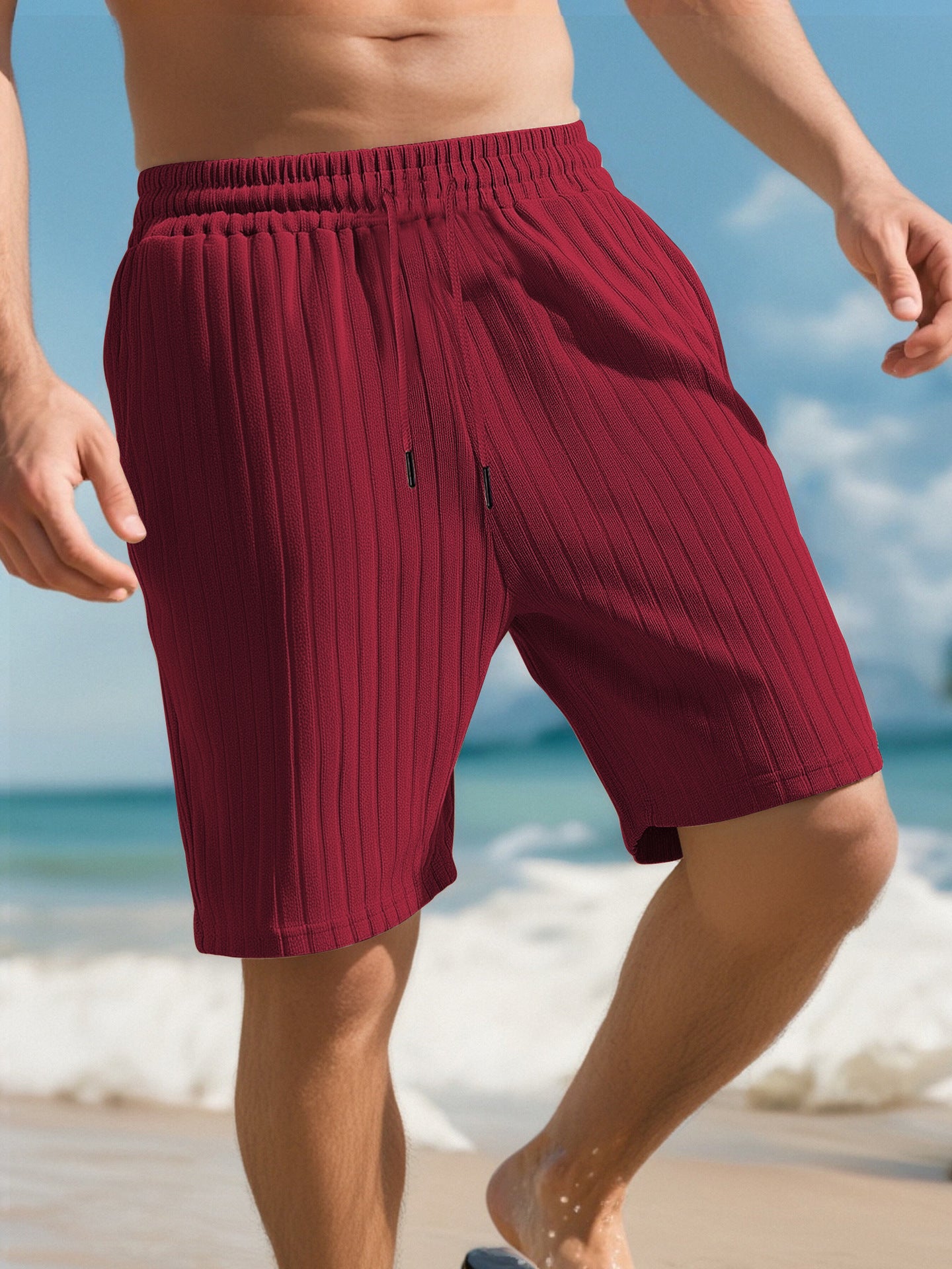 Short Homme Multi-Poches – Style Sport et Plage à Rayures