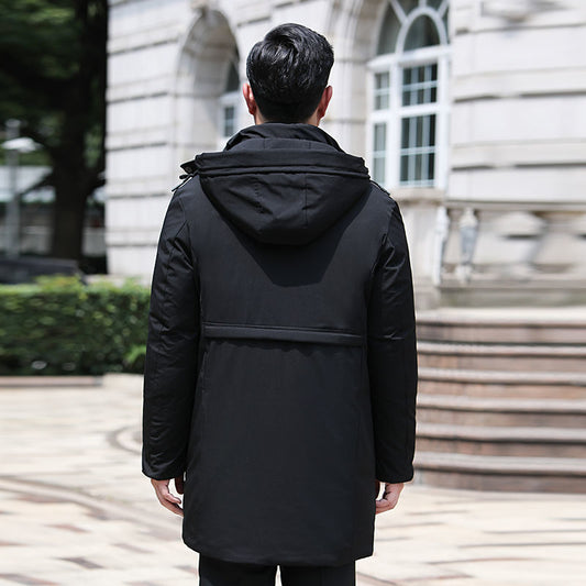 Veste matelassée homme mi-longue – Doudoune épaisse en coton chaud