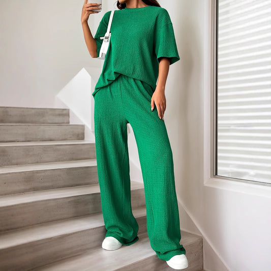 Ensemble femme à épaules tombantes – Style décontracté et élégant