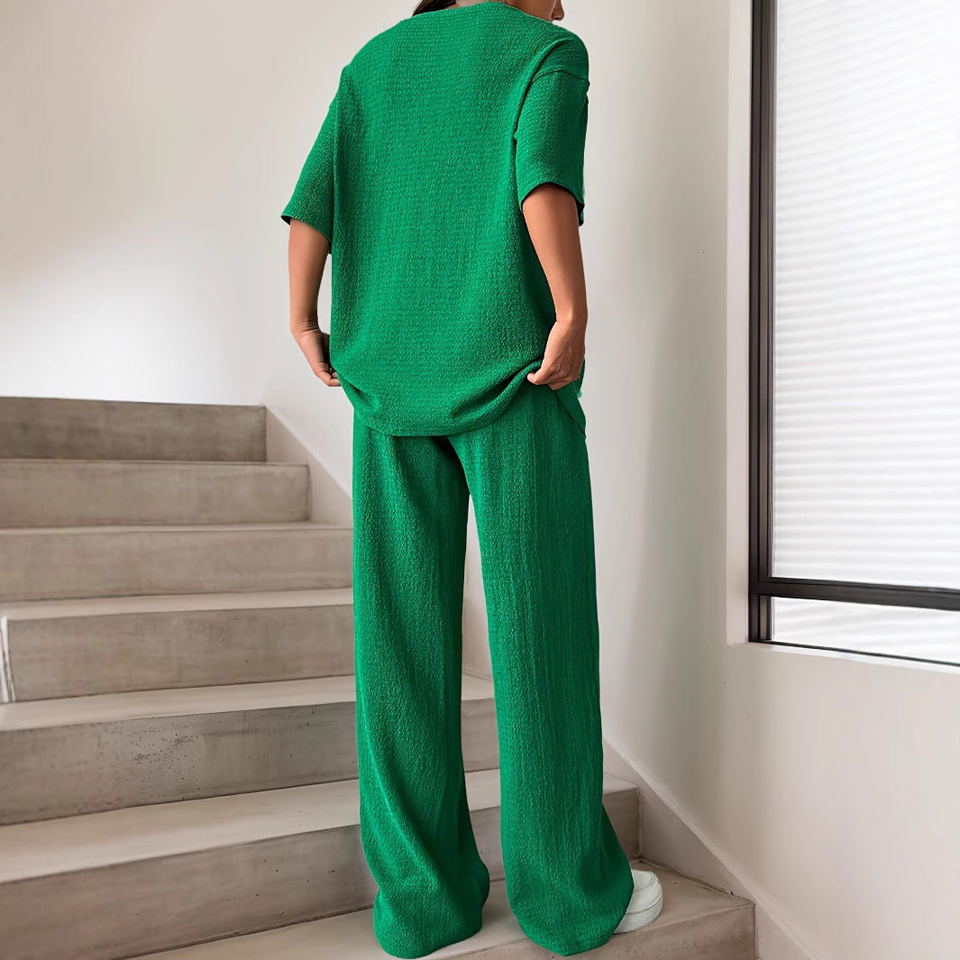 Ensemble femme à épaules tombantes – Style décontracté et élégant