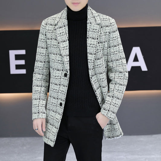 Manteau mi-long en chenille homme – Style élégant et confortable