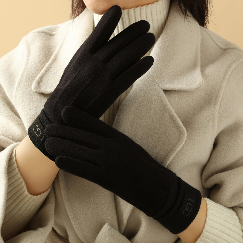 Gants en cachemire synthétique pour femme – doublés polaire, tactiles et coupe-vent