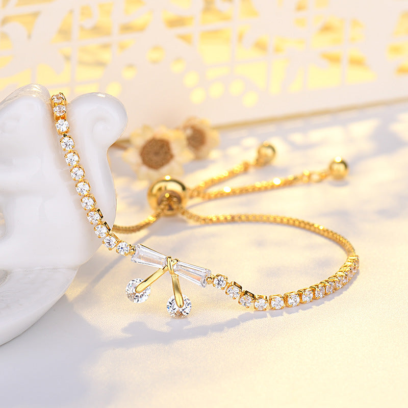 Bracelet ajustable à nœud en zircon micro-incrusté