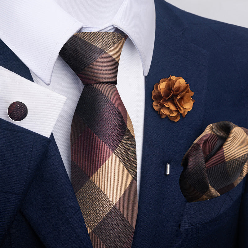 Set de 8 accessoires homme : cravate, pochette et nœud papillon – Élégance complète pour costume