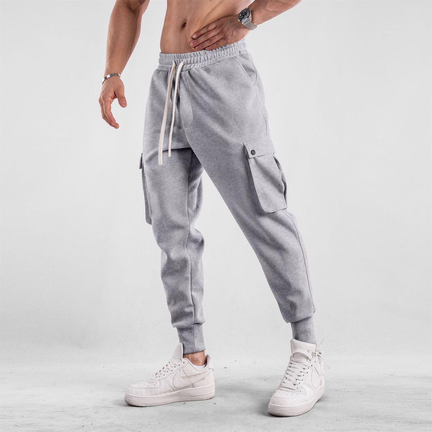 Pantalon Sport Homme – Coupe Loose avec Chevilles Élastiquées