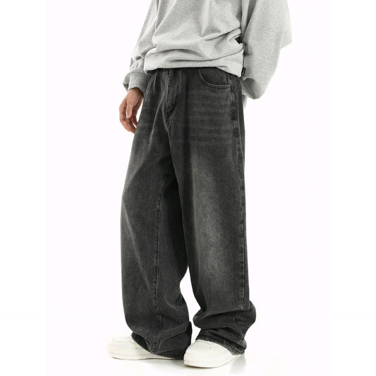 Jean Vintage Gris Fumé Unisexe – Taille Élastique Confortable