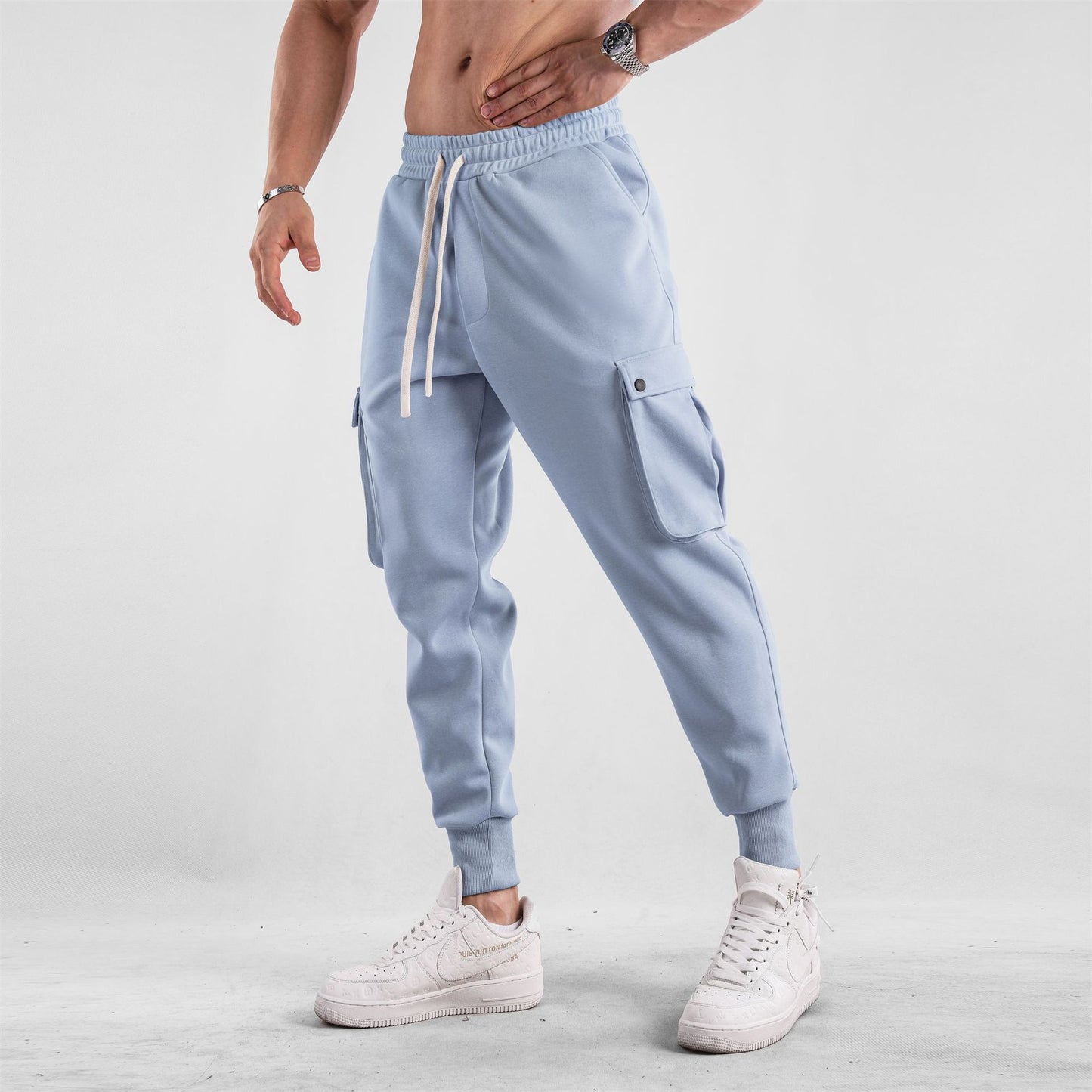 Pantalon Sport Homme – Coupe Loose avec Chevilles Élastiquées