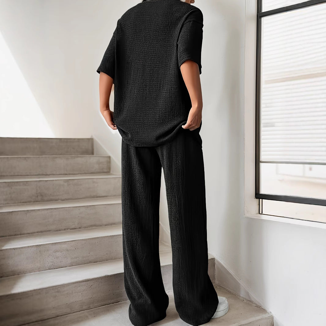 Ensemble femme à épaules tombantes – Style décontracté et élégant