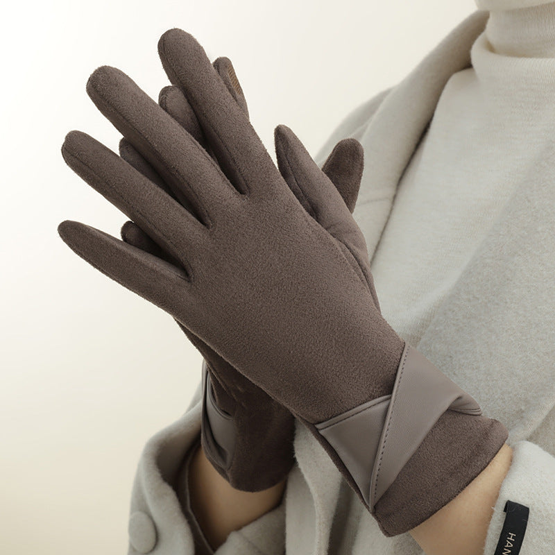 Gants en polaire avec nœud pour femme – chauds et tactiles