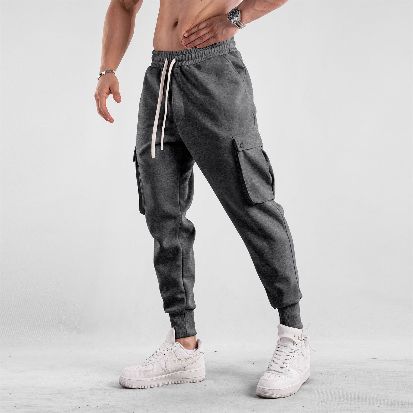 Pantalon Sport Homme – Coupe Loose avec Chevilles Élastiquées