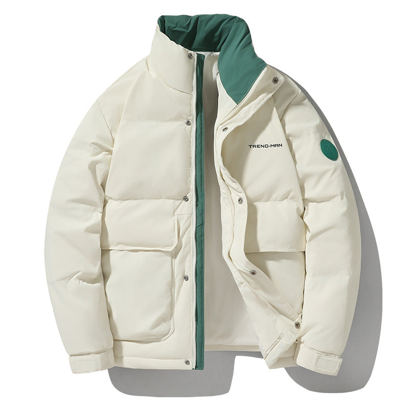 Doudoune hiver homme col montant – Style Hong Kong décontracté et chaud