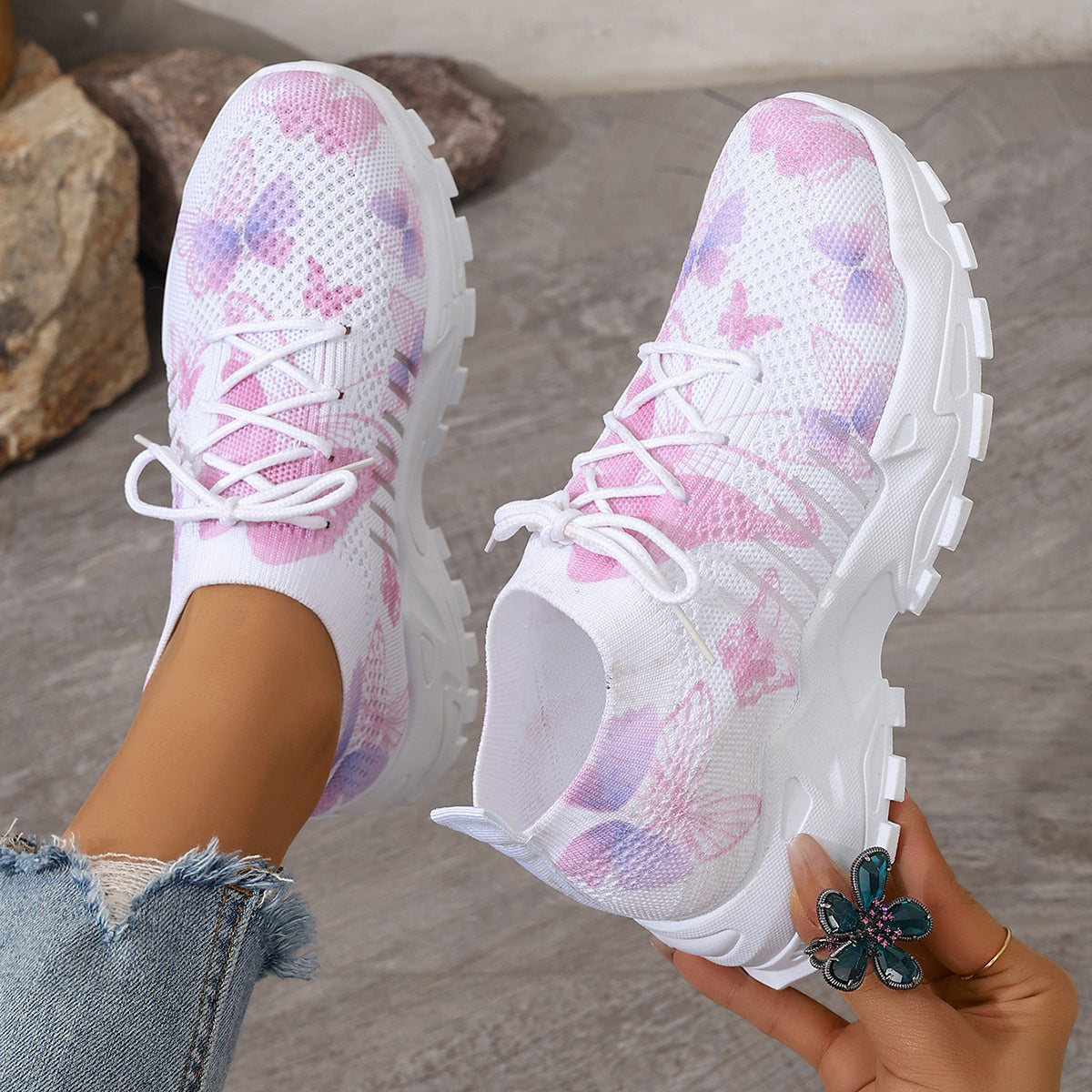 Sneakers tissées légères – antidérapantes & résistantes