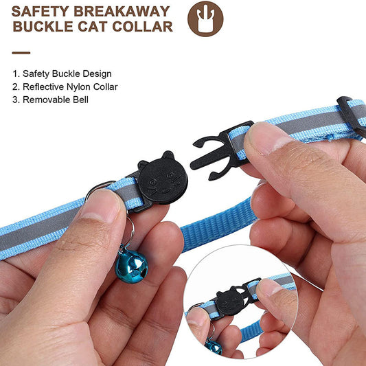 🐾 Collier Réfléchissant avec Support AirTag et Clochette – Anti‑perte pour Chats & Chiens