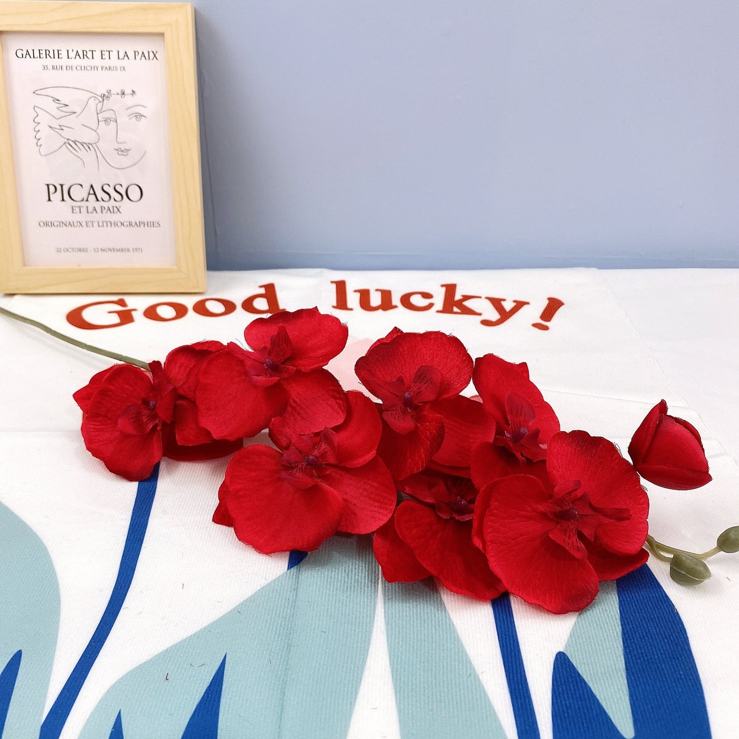 Bouquet de Fleurs Artificielles Orchidée Papillon d’Automne à 8 Têtes