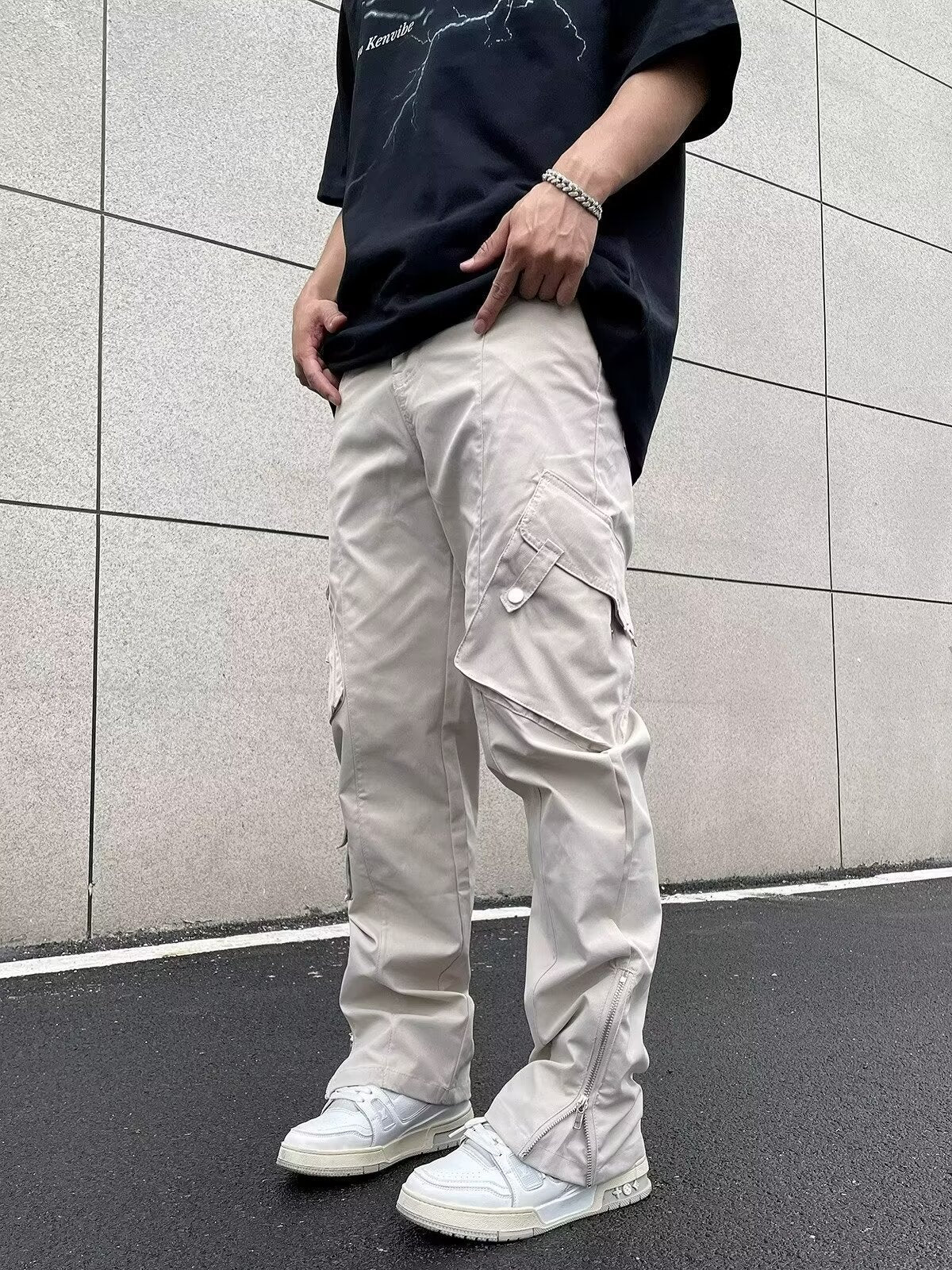 Pantalon Rétro Multi-Poches – Coupe Large Style Workwear