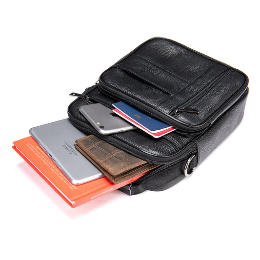 Sac vintage en cuir de vachette pour homme – Sac bandoulière élégant et durable