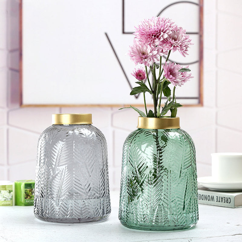 Vase en verre soufflé design géométrique – Style européen élégant