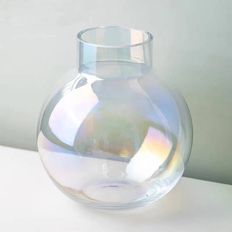 Vase en verre transparent créatif – Vase hydroponique pour fleurs fraîches ou séchées, décoration moderne pour salon ou bureau