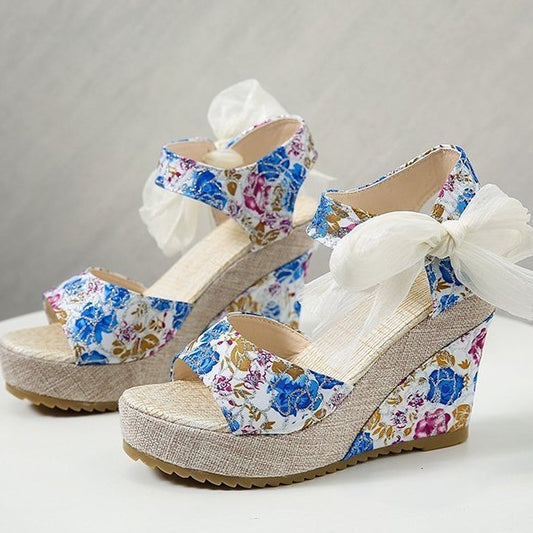 Sandales femme en denim avec boucle croisée