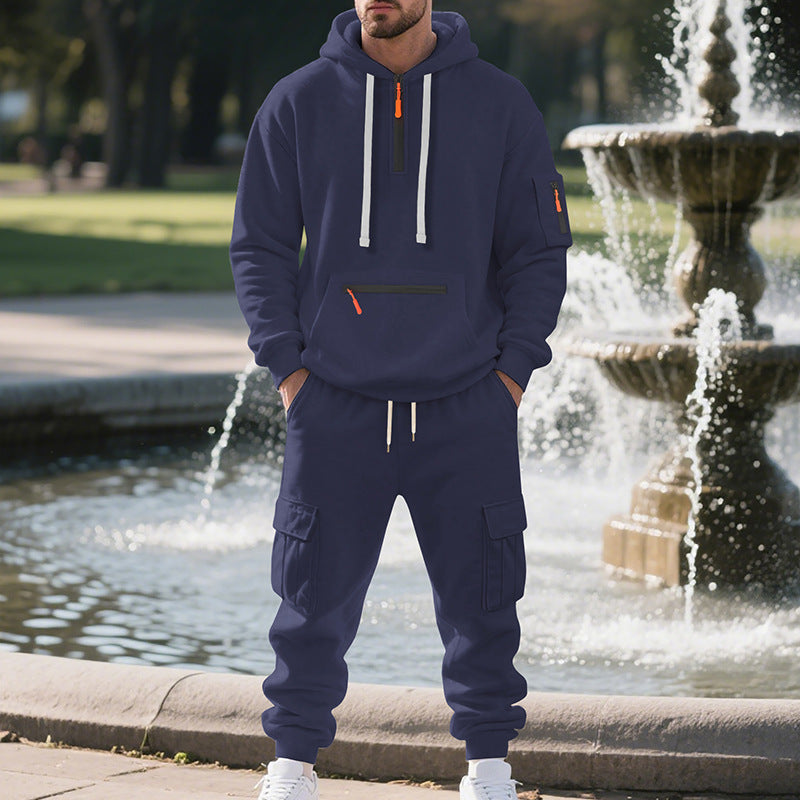 Ensemble de sport et loisirs pour homme – Hoodie doublé polaire et pantalon assorti