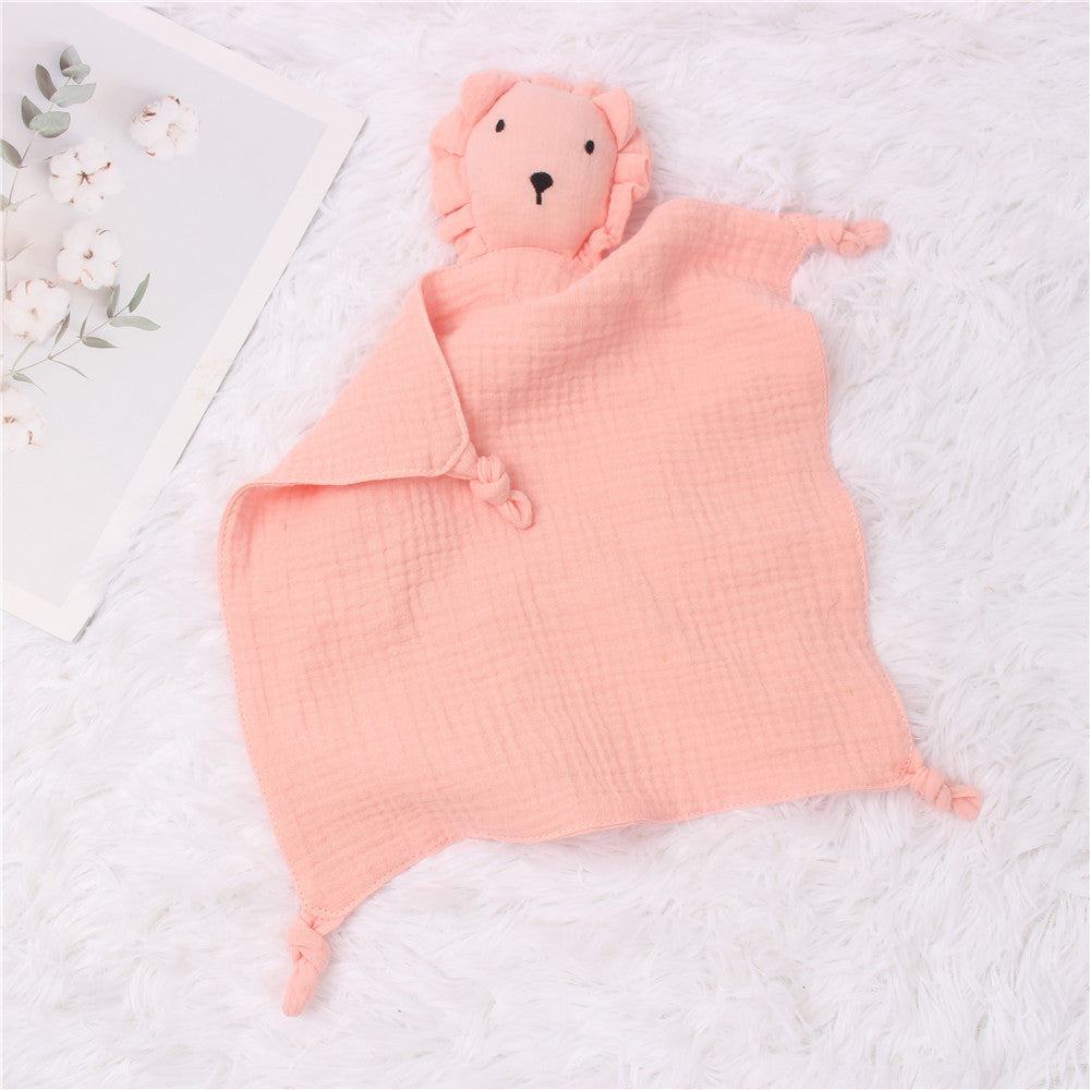Doudou Lion en Mousseline pour Bébé – Serviette Salive Douce et Réconfortante