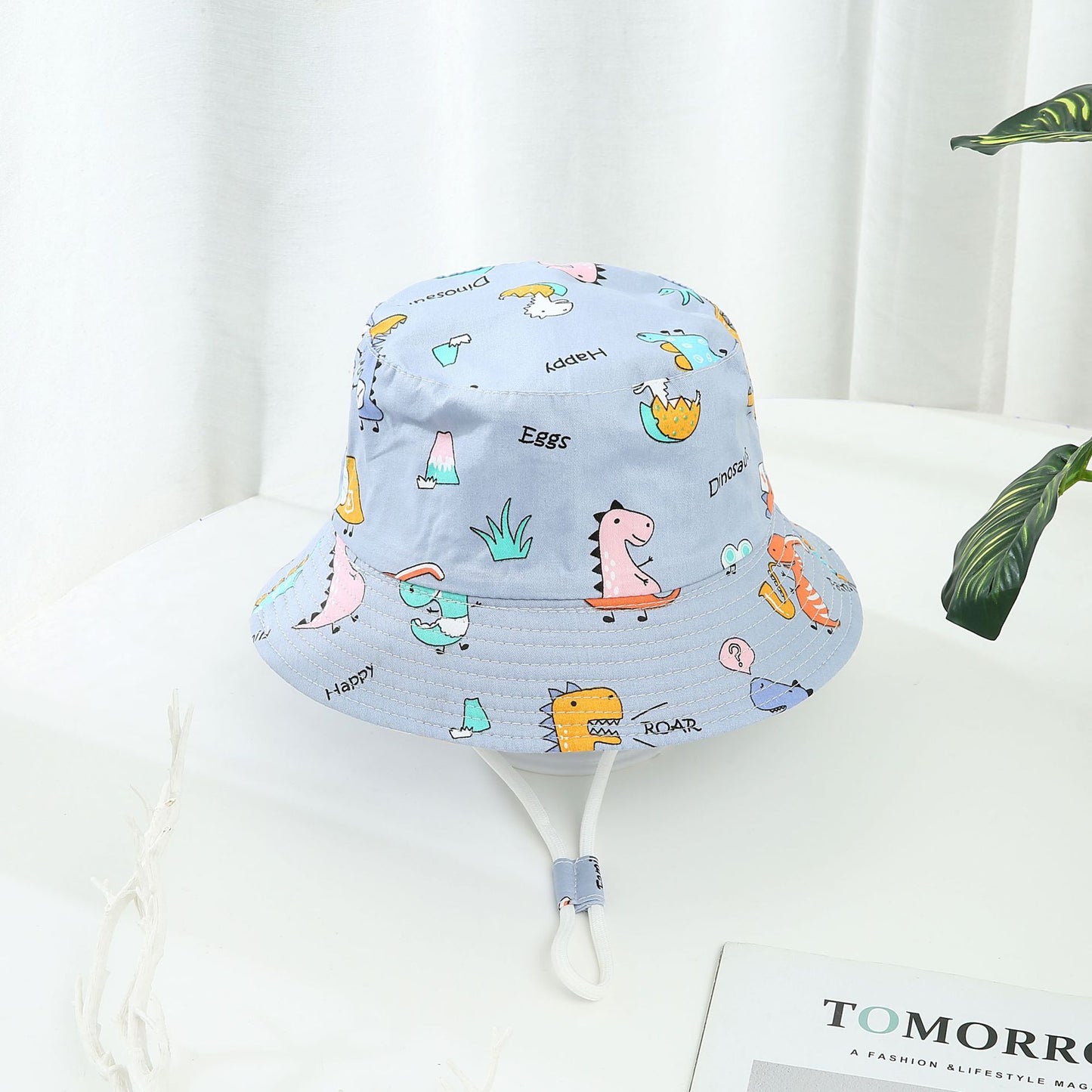 Chapeau de Soleil Enfant à Motif Dinosaure – Large Bord, Protection Solaire