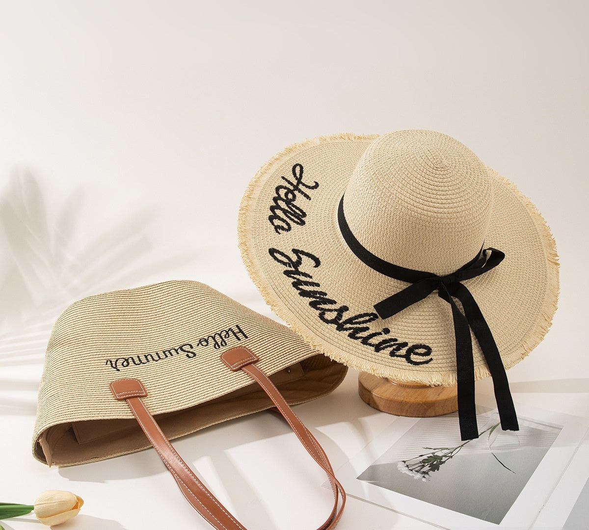 Chapeau de paille & sac assorti – protection solaire
