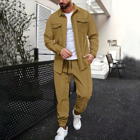 Ensemble homme imprimé – Chemise manches longues et pantalon coordonné