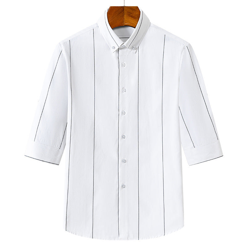 Chemise homme à rayures fines – Tissu léger et respirant pour l’été – Style slim fit moderne