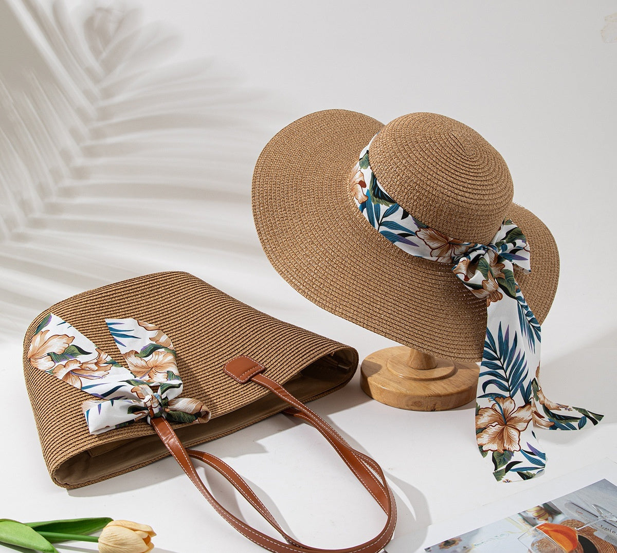 Chapeau de paille & sac assorti – protection solaire