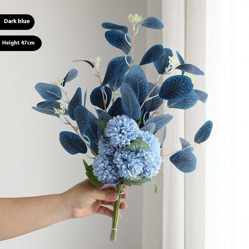 Bouquet Artificiel d'Eucalyptus et Chrysanthèmes – Élégance Naturelle Multicolore