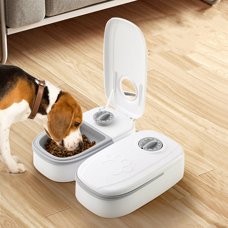 Distributeur Automatique de Nourriture pour Chien et Chat – Minuterie Programmable avec Bol en Acier Inoxydable